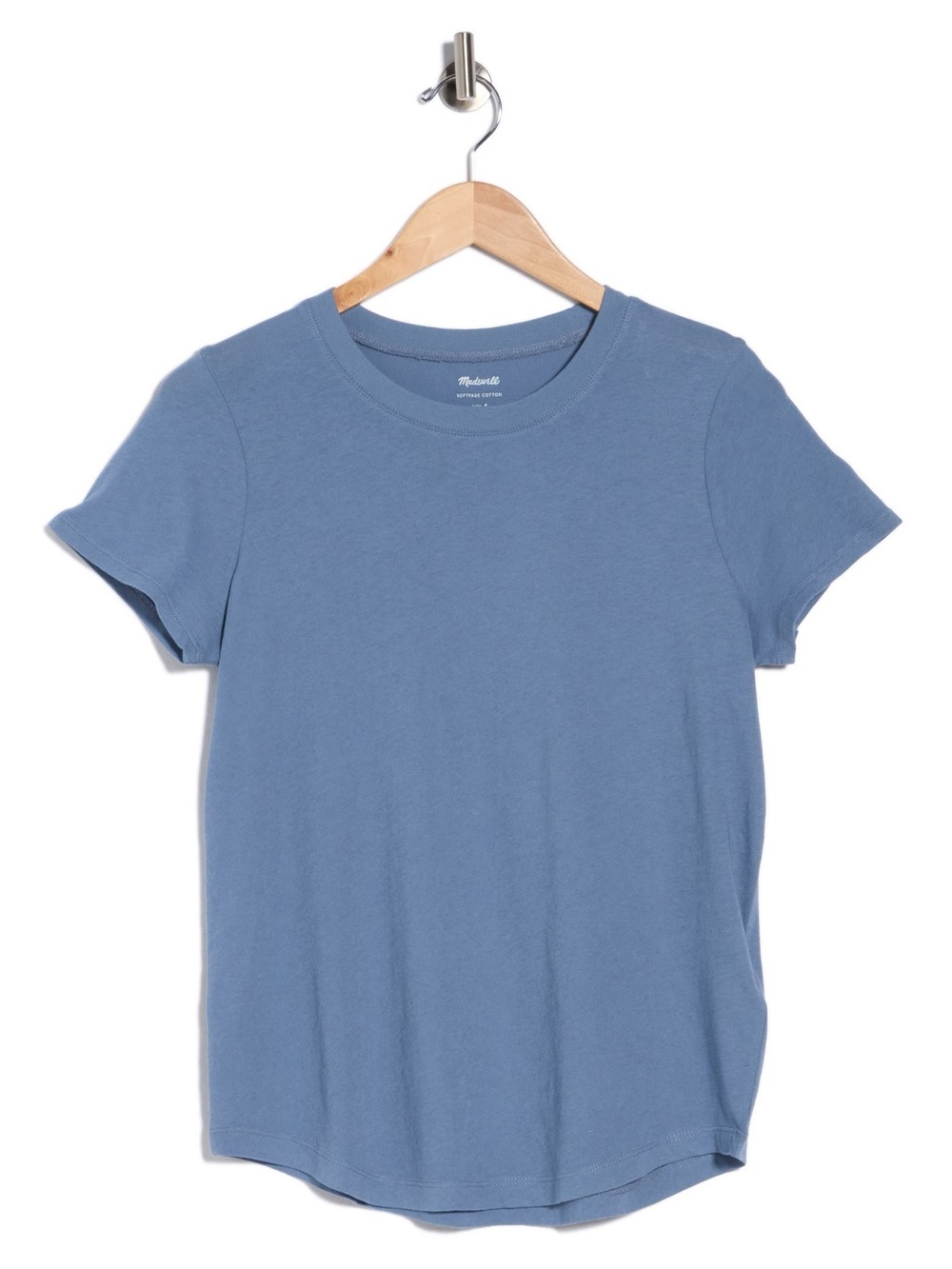 Madewell Softfade Cotton Crewneck Tee Light Blue Size Large EUC